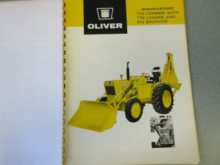Rare Oliver 770 Industrial Tractor Loader Backhoe Sales Sheet 1966