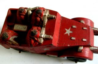 RARE SUN RUBBER TOY SOLDIER ARMY SCOUT CAR IN RED - 1940 ' S 2