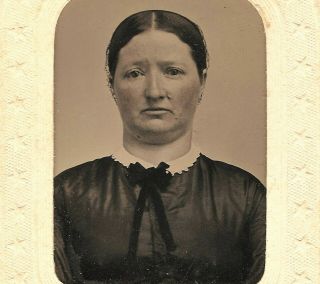 Vintage Antique Civil War Era Tintype Photo Woman By R.  Ball Hillsdale Michigan