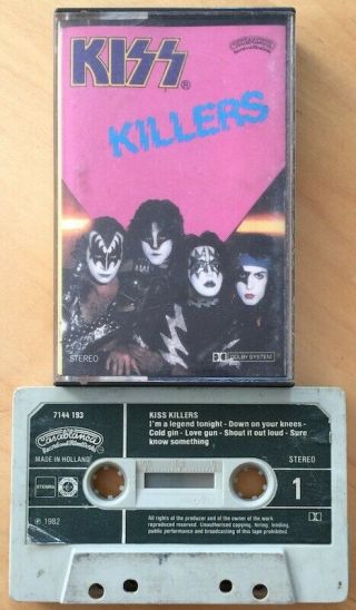 Kiss Killers Cassette Tape Rare Metal Paper Labels
