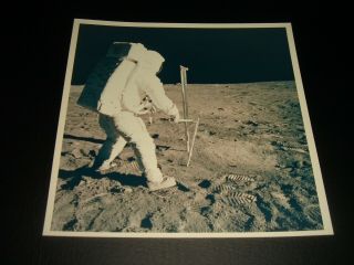 Very Uncommon/rare Vtg Nasa Apollo 11 Lunar Surface Photo - A Kodak Paper