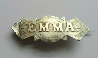 Antique Silver Brooch With The Name 