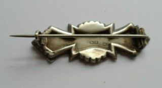 Antique silver brooch with the name ' EMMA ' in silver on the front. 3