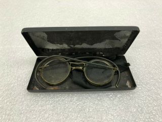 Vintage Goggles W/ Case Antique 1900 