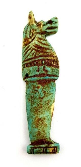 Egyptian Antique Necklace Anubis Stone Rare Dog Figurine Amulet Pendant Charm