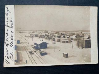 Antique Vintage Rppc Photo Postcard Winter Town Snow Wren Ohio Oregon Railroad