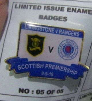 Livingstone Rangers Rare Coloured Limited Edition 2019 Badge