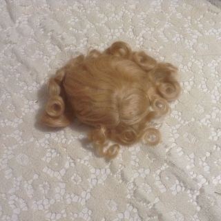 7 " Circumference Vintage Blonde Silky Mohair Doll Wig