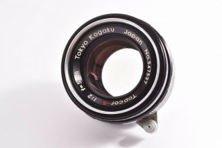 Rare Tokyo Kogaku Topcor - S Lens 50mm/f2 Leica 39mm Lmt Screw Mount 547537