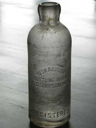 Antique Tuskaloosa Bottling - C.  C.  Simpson - Tuscaloosa Alabama Hutch Bottle