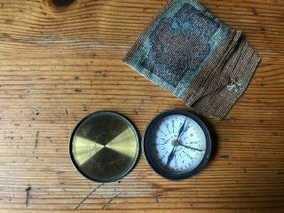 Old Antique Travelers Compass Victorian Era 1800 