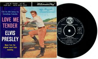 Elvis Presley - Love Me Tender - Rare 7 " 45 Ep Vinyl Record W Pict Slv - 1957
