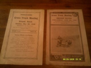2 X Brands Hatch - - Grass Track Meetings 1946 - Programmes 1946 - - Very Rare Post