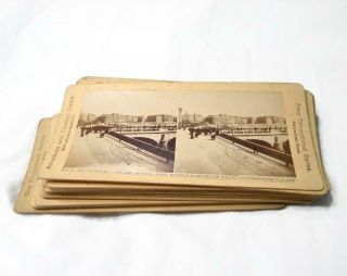 19 Antique Photo Stereoview Cards - American And Foreign Views Sweden And Us