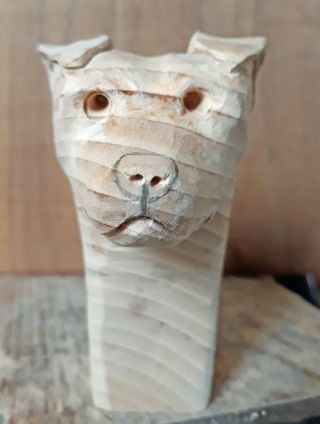 Walking Stick Topper In The Shape Of A Terrier Type Dog In Sycamore