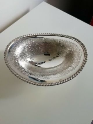 Antique Ellis - Barker Silver Plate Small Pedestal Dish / Bowl,  Menorah Mark Gift