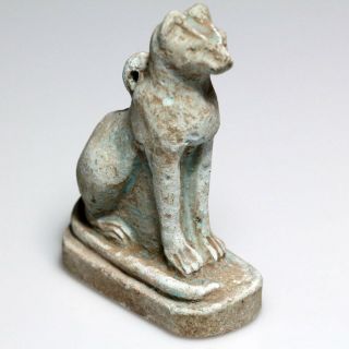 Egyptian Faience Cat Statue Circa 700 - 300 Bc