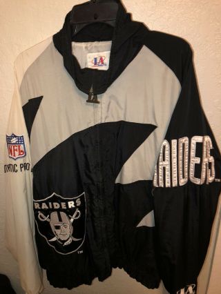 Vintage Oakland L.  A.  Raiders Logo Athletic Shark Tooth Jacket Large Euc Rare