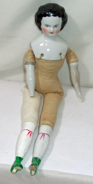 Vintage China Head Doll With Cloth Body - Needs Tlc