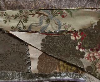6 Fragments Rare 18th/19th Century Silk & Gold Thread Brocades 446