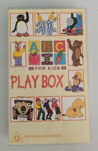 Abc For Kids - Play Box - Vhs Pal Video - Ultra Rare.  Ec