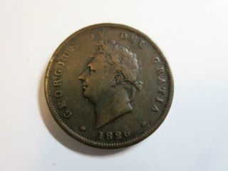 Antique George Iv Penny Coin 1826 -