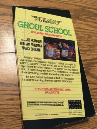 Ghoul School VHS Horror Rare OOP 2