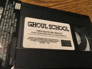 Ghoul School VHS Horror Rare OOP 3