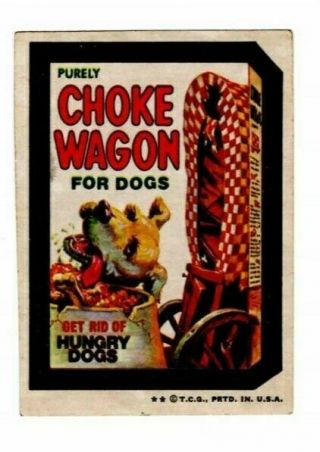 1973 Rare Topps Wacky Packages Choke Wagon 4th Series 4 Pulled Sticker Card Ex -