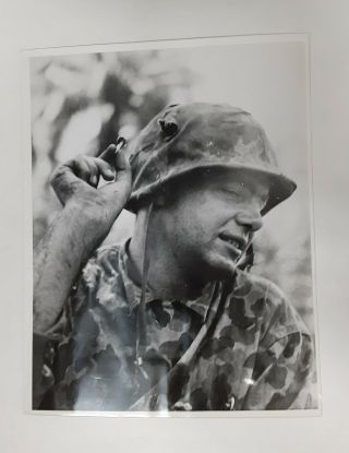 Rare Wwii 1943 Press Photo Helmet Saves A Lieutenants Life It Takes A Bullet Wow