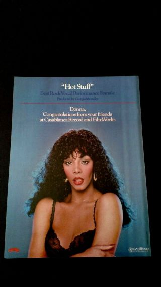 Donna Summer " Hot Stuff " (1980) Rare Print Promo Poster Ad