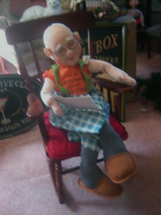 Rare &so Realistic Lrg 28 " Soft Sculpt Artist Doll - Old Man Napping Reading Paper