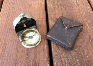 Vintage Pocket Compass With Case