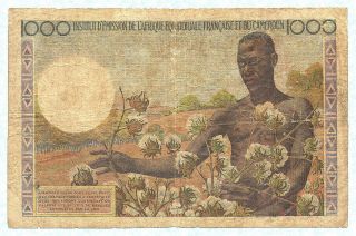 FRENCH EQUATORIAL AFRICA 1000 Francs 1957 P34 Rare 2