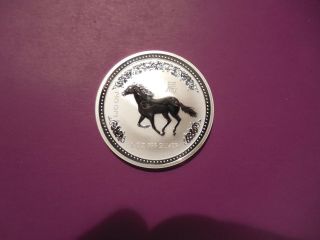 2002 Australia Lunar Series I Year Of Horse Proof 1 Oz.  999 Silver Rare