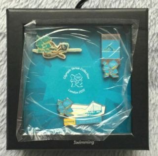 London 2012 Olympic Games Rare Swimming 3 Pin Badge Venue Set