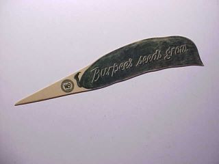 ANTIQUE BURPEES SEEDS CELLULOID LETTER OPENER SHAPED LIKE A LIMA BEAN POD VG, 3