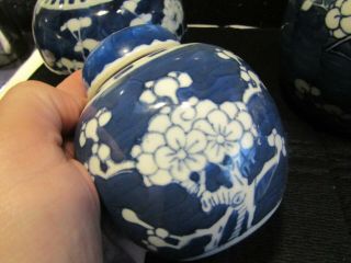 A Trio of Chinese Antique Porcelain Ginger Jars Blue/White Kangxi? Double Circle 2