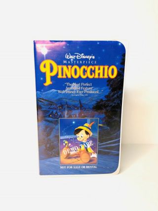 Rare 1992 Disney Pinocchio Demo Tape Screener Vhs Tape Not For Resale