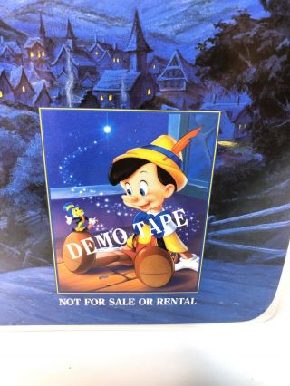 Rare 1992 Disney Pinocchio Demo Tape Screener VHS Tape Not For Resale 2