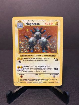 1999 Pokemon Base Set Shadowless 9/102 Magneton Holo Rare