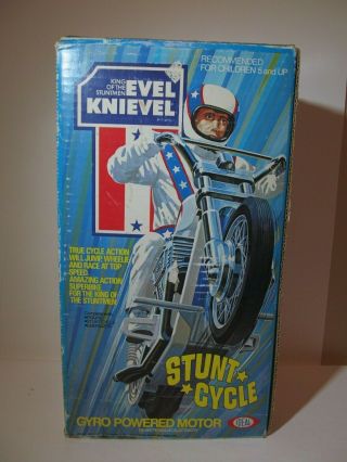 Stunning Ideal Toys 1973 Evel Knievel Stunt Cycle Box Only Rare Canadian Issue