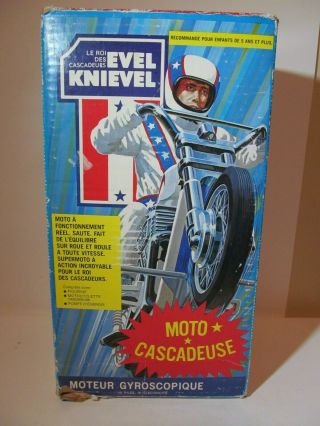 Stunning Ideal Toys 1973 Evel Knievel Stunt Cycle Box Only Rare Canadian Issue 2
