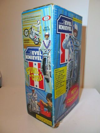 Stunning Ideal Toys 1973 Evel Knievel Stunt Cycle Box Only Rare Canadian Issue 3