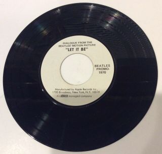 The Beatles Promo Let It Be Rare One Sided 45 Of Dialogue From The Movie