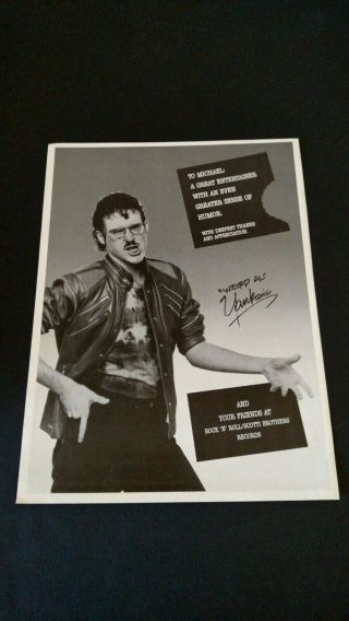 " Weird Al " Yankovic To Michael J.  1984 Rare Print Promo Poster Ad