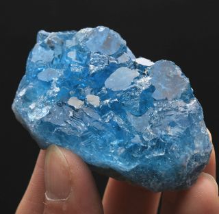 109g Rare Transparent Blue Cube Fluorite Crystal Mineral Specimen/china 261