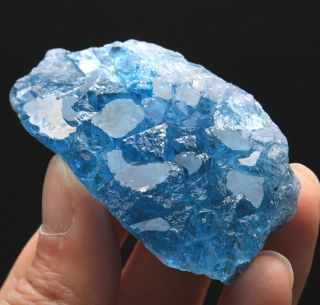 109g Rare Transparent Blue Cube Fluorite Crystal Mineral Specimen/China 261 3