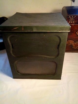 Antique Hustons Biscuit Tin General Country Store Advertising Display Box