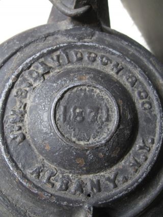 Antique 1871 Cast Iron Tea Kettle Albany York J.  M.  B Davidson Co